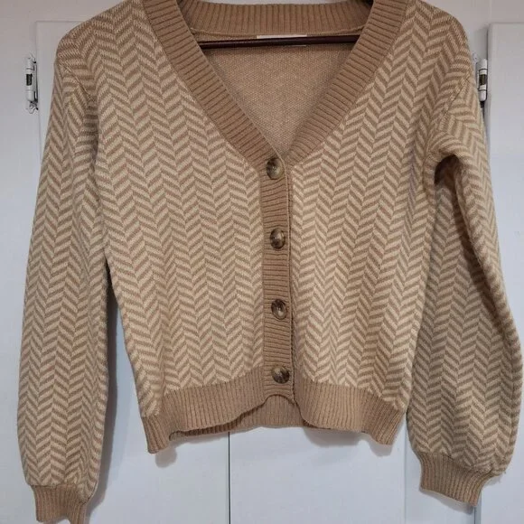 Light Brown Button Sweater - Picture 5 of 6